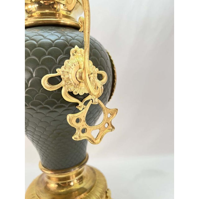 Large Art Nouveau Golden Bronze Clock, 1890s For Sale - Image 9 of 15