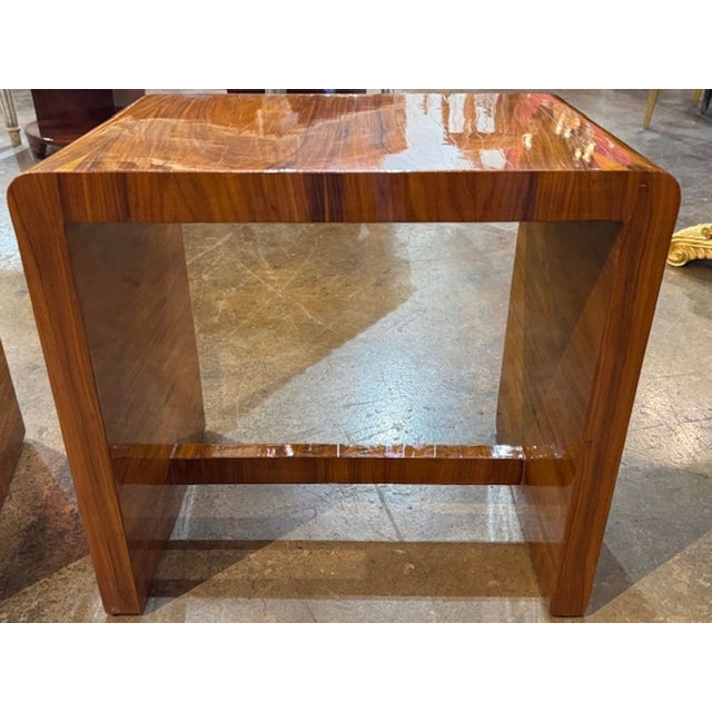 2000 - 2009 Pair of Italian Art Deco Side Tables For Sale - Image 5 of 6