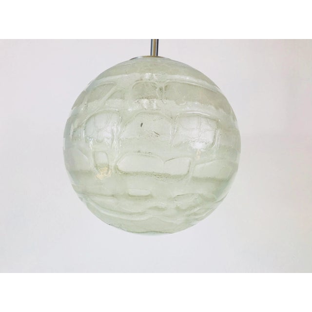 Large Vintage Glass Pendant Lamp from Doria Leuchten, 1970s For Sale - Image 4 of 10