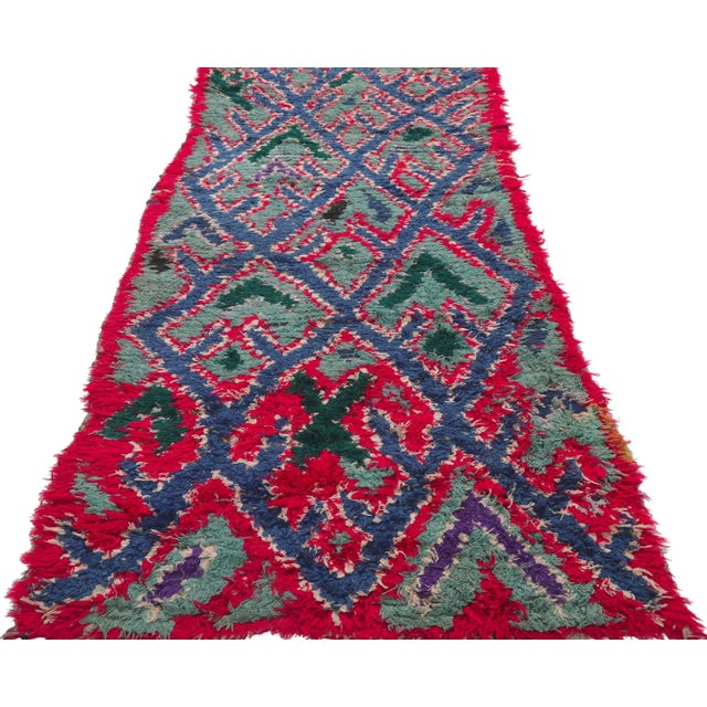 Berber Tribes of Morocco Vintage Boucherouite Moroccan Rag Rug - 02'05 X 05'06 For Sale - Image 4 of 9