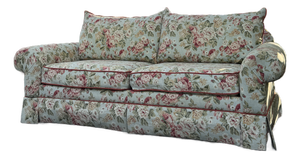 Vintage English Cottage Floral Upholstered Sofa | Grandmillennial Skirted Couch | Custom Floral Loveseat