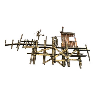 Curtis Jere Mid Century Modern Metal Sculpture For Sale