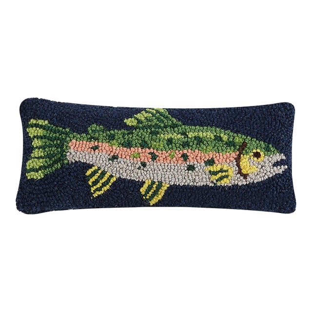 Trout Hook Pillow, 12" x 5" For Sale