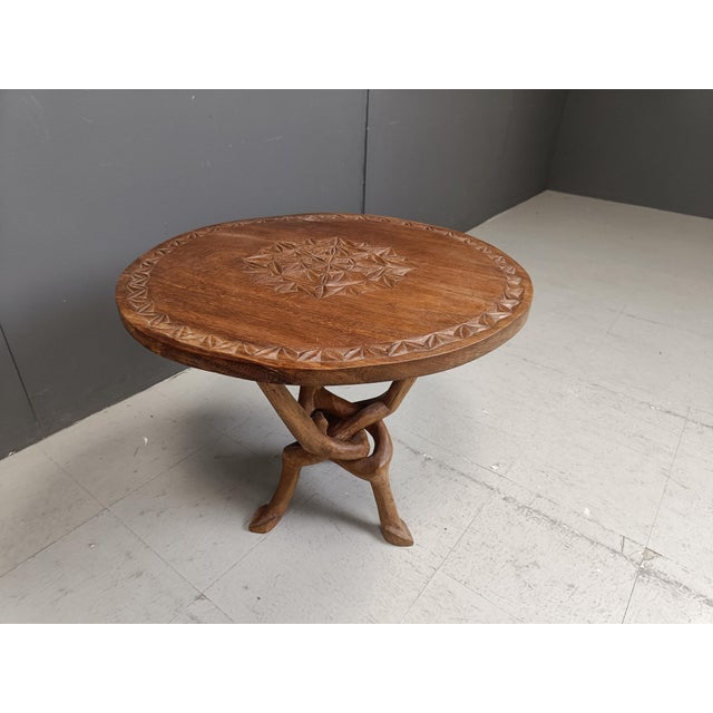 Vintage Tribal Art Side Table, 1960s For Sale - Image 4 of 11