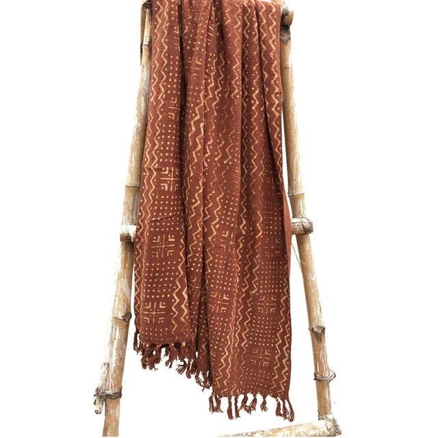 Contemporary Cotton Handwoven Block Printed Throw Blanket Chairish