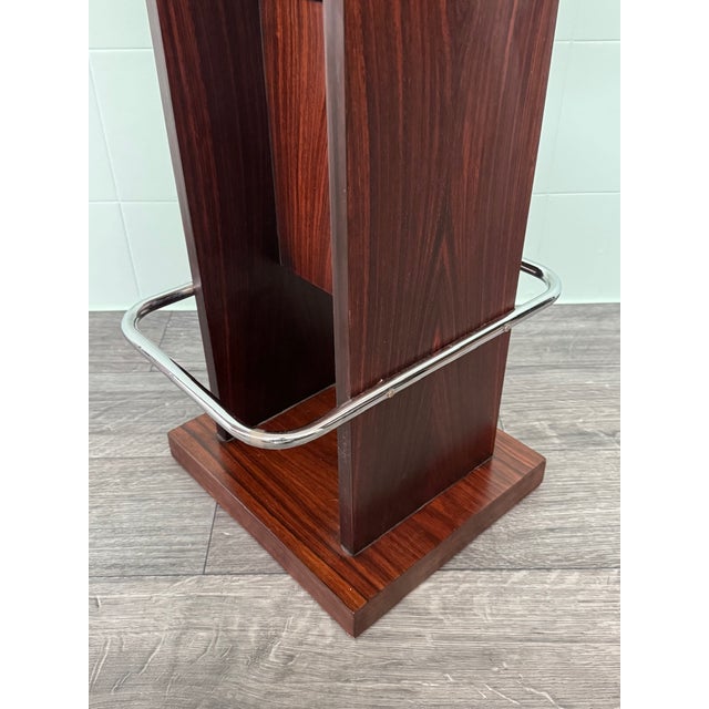 Brown Vintage Italian Wooden Bar Stool with Padded Seat, 1970s For Sale - Image 8 of 15