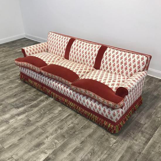 Kathy Ireland Bohemian Paisley Fabric Upholstered Sofa Chairish