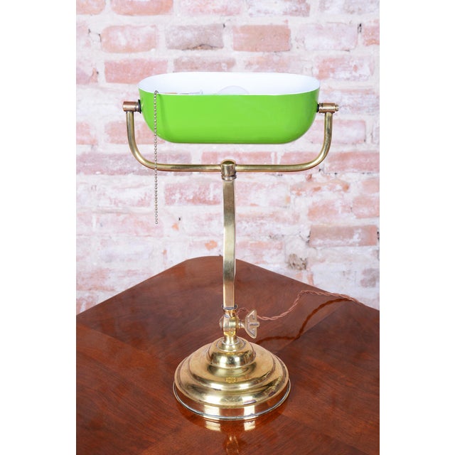 Metal Art Deco Brass and Glass Table Lamp from Franta Anýž, Czech, 1920s For Sale - Image 7 of 13