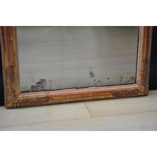 K0607 antique georgian 18th century slim gilded wall mirror or a console table mirror, having bevelled edge split plate,...