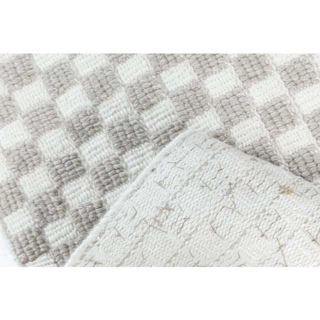 Textile Modern Custom Swedish Style Gray & White Wool Runner by Doris Leslie Blau For Sale - Image 7 of 7