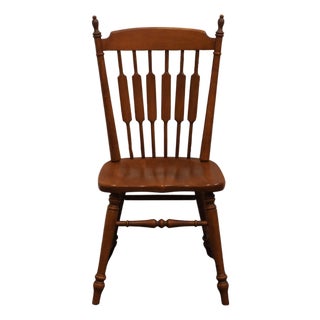 Tell City Solid Hard Rock Maple Colonial Early American Cattail Back Dining Side Chair 8034 - Andover Finish For Sale