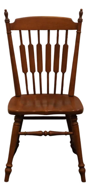 Tell City Solid Hard Rock Maple Colonial Early American Cattail Back Dining Side Chair 8034 - Andover Finish