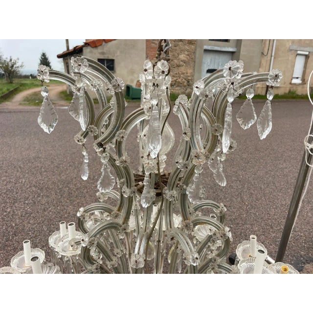 1950s Large Bohemian Crystal Chandelier Marie-Thérèse 30 Lights, 1950s For Sale - Image 5 of 9