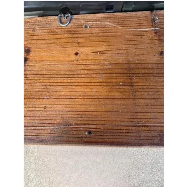 Wood Pair of Vintage 79" Long/Wide Distressed Wood & Pressed Tin Architectural Wall Shelves For Sale - Image 7 of 15