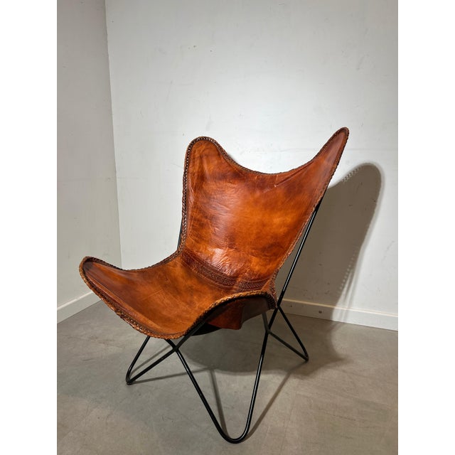 Butterfly Chair in Leather For Sale - Image 5 of 5
