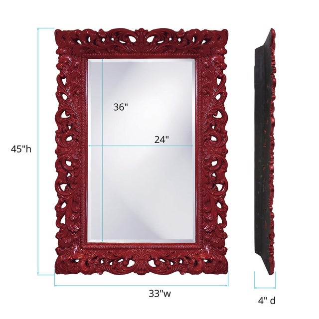 Red Barcelona Mirror - Glossy Burgundy For Sale - Image 8 of 10