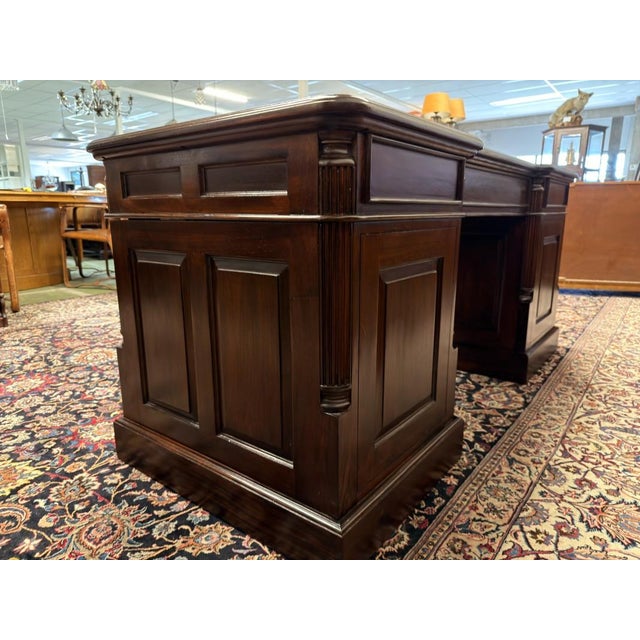 Metal English Desk with Green Inlay For Sale - Image 7 of 18