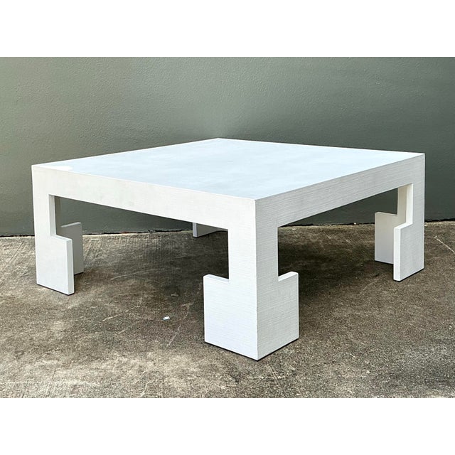 Vintage Custom Grasscloth Coffee Table For Sale - Image 10 of 12