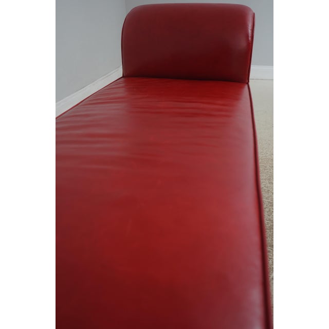 Wood Baker Mahogany Leather Chippendale Window Bench For Sale - Image 7 of 17