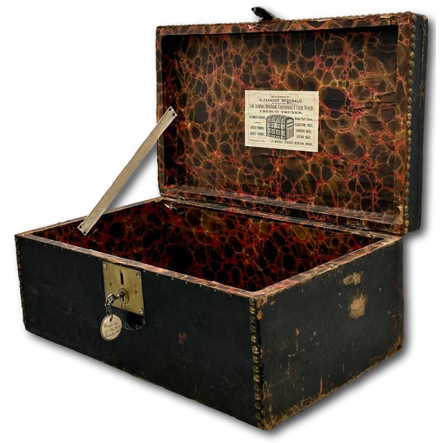 Original Antique Locking Document Box From Milton Massachusetts First Congregational Church Parish - Circa Mid 19th Century For Sale - Image 11 of 18
