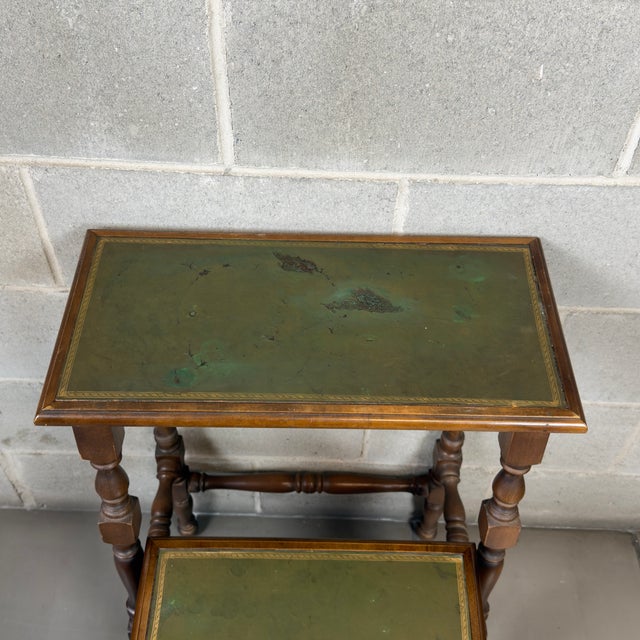 Wood Folding Etagere Ladder in Green Wood For Sale - Image 7 of 13