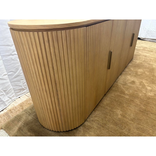 Wood Rh Byron 4-Door Sideboard — 84” Light Oak | Reeded American White Oak | Artisan Crafted For Sale - Image 7 of 18