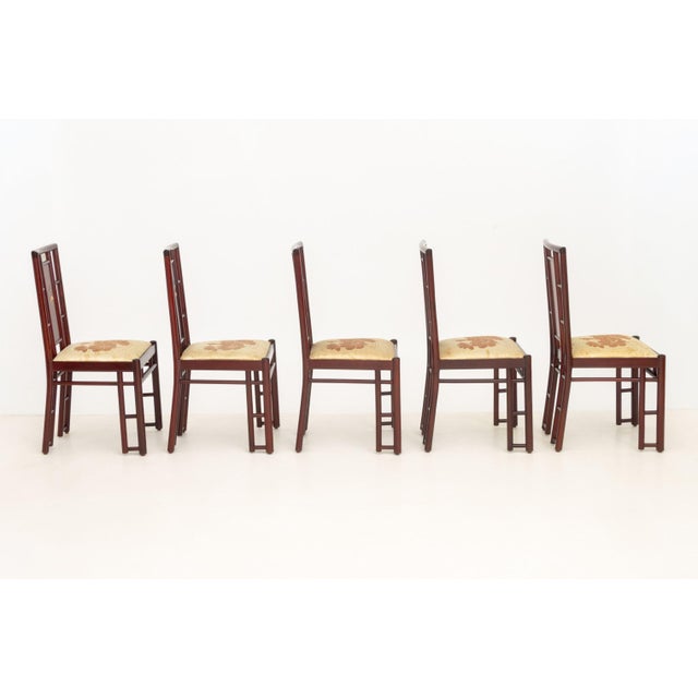 Chinese Chinese Duck Motif Inlaid Dining Chairs, 5 For Sale - Image 3 of 8