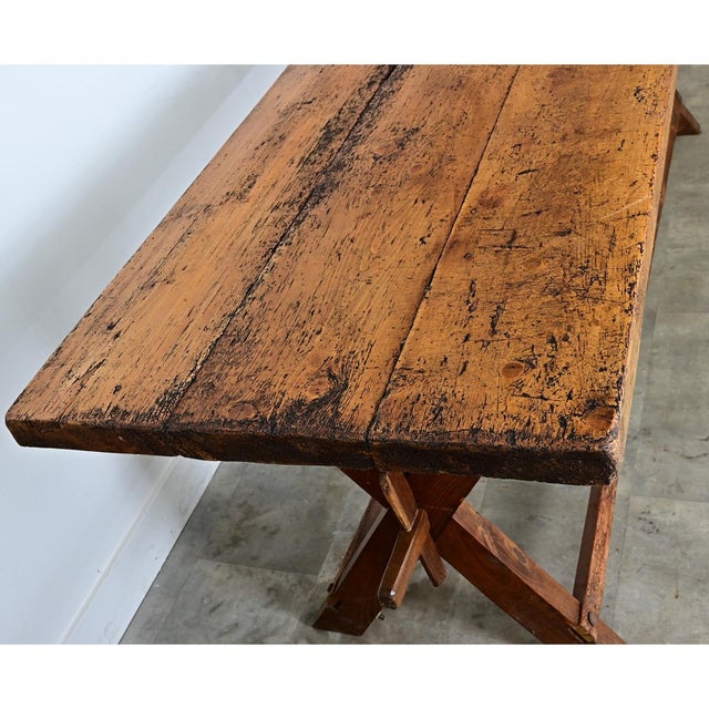 French 19th Century Alpine Pine & Oak Cheesemaker 's Table For Sale - Image 4 of 12