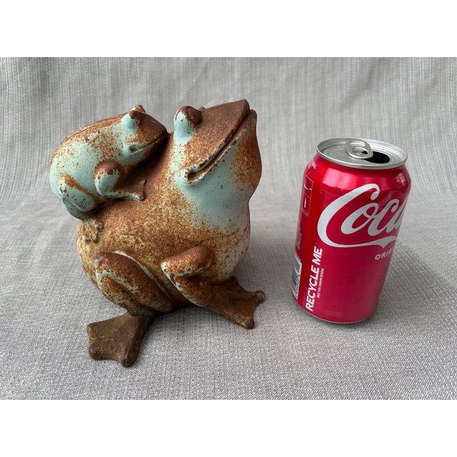 Vintage Cast Iron Frog Doorstop Garden Ornament For Sale - Image 9 of 12
