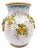Hand Painted Italian Majolica Urn With Cherub, Lion Head Handles, and Floral Motif For Sale