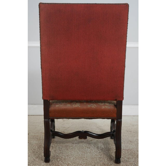 19th Century Pair of Antique Louis XVI Fauteuils Needlepoint Open Arm Chairs For Sale - Image 5 of 18