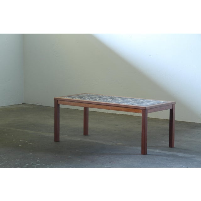 Wood Danish Teak Coffee Table with Ceramic Tile Top, 1960s For Sale - Image 7 of 12