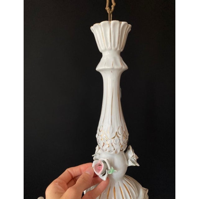 Mid-Century Porcelain Chandelier, 1960s For Sale - Image 9 of 10