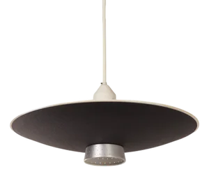 Black Metal Pendant Lamp with Diffuser by Louis Kalff for Philips, 1950s
