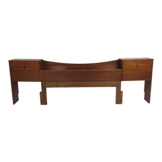 Queen Mid-Century Modern Walnut Headboard For Sale