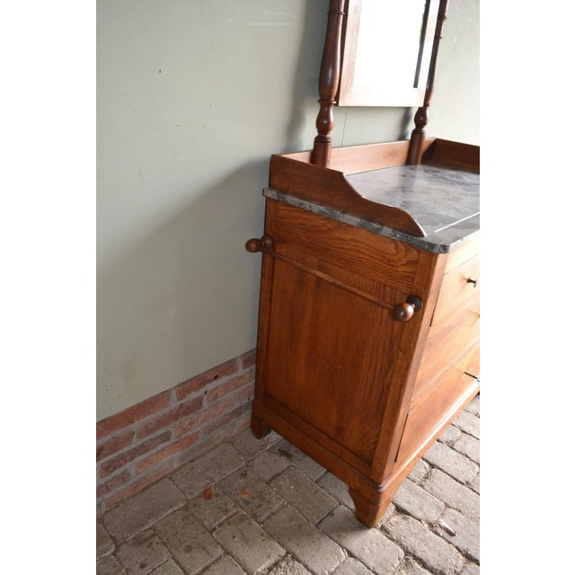 Oak Chest of Drawers with Mirror For Sale - Image 6 of 10