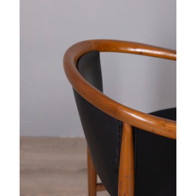 Vintage Wood and Leather Chairs from Isa Bergamo, 1960s, Set of 4 For Sale - Image 13 of 15