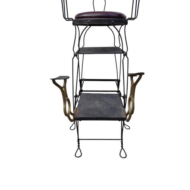 Antique Shoeshine Barbers Chair Twisted Wrought Iron Ice Cream Parlor Armchair For Sale - Image 15 of 18