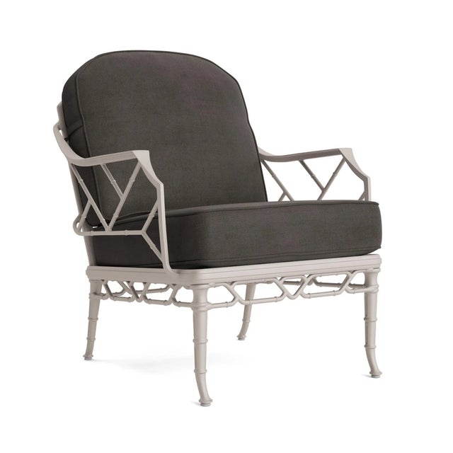 Brown Jordan Calcutta Lounge Chair, Dove frame with Fusion Charcoal fabric For Sale - Image 12 of 12