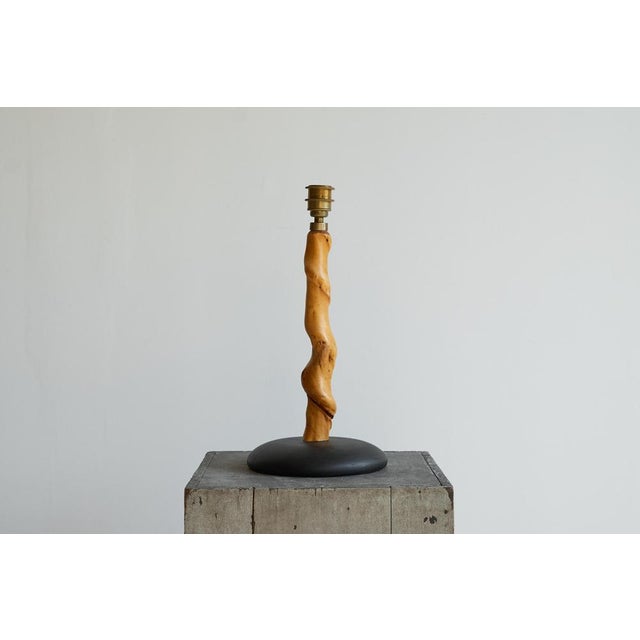 Tree Trunk Table Lamp in Acacia and Oak, Europe, 1950s. Unique and very distinct tree trunk table lamp. Base out of solid...