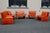 Orange Series 5 Lounge Chairs in Cognac Orange Leather, 1970s, Set of 5 For Sale - Image 8 of 18
