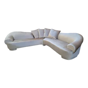 Postmodern Curved Sectional Sofa Carson's Style Newly Reupholstered