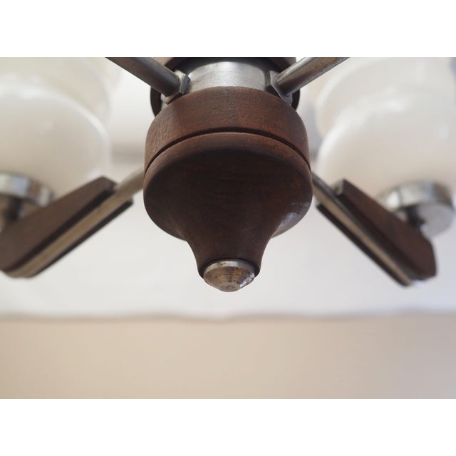 Vintage Danish Wooden Chandelier, 1970s For Sale - Image 4 of 11