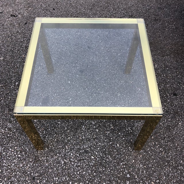 1970s Mid Century Modern Brass Side Tables - a Pair For Sale - Image 4 of 4