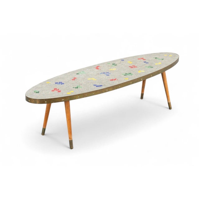 Mid-Century Modern 1950s Mosaic Coffee Table / Flower Bench For Sale - Image 3 of 6