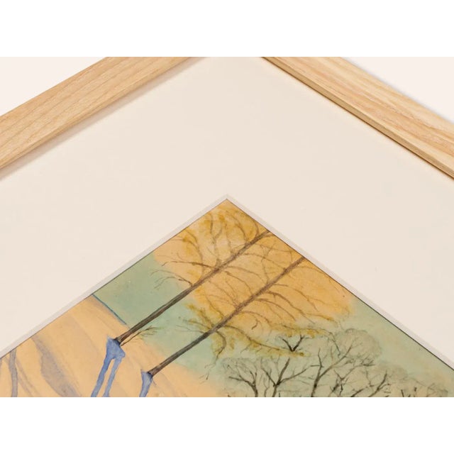 Brown R. Ebster, Winter Landscape, 1946, Watercolor on Paper, Framed For Sale - Image 8 of 11