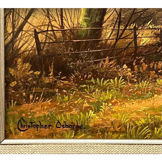 Late 20th Century Farm in the Woods at Winter in the English Countryside with Warm Brown Colours Circa 1990 For Sale - Image 5 of 15