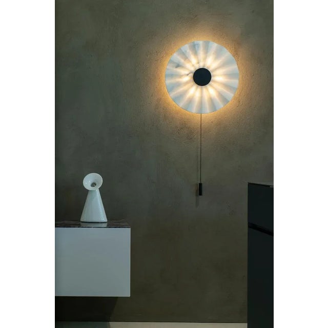 Oru 45 Marble Wall Lamp in Powder-Coated Steel and Marble by Stella Orlandino For Sale - Image 6 of 9
