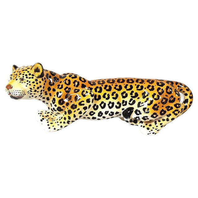 Hand-Painted Ceramic Leopard, Italy, 1960s For Sale - Image 11 of 11