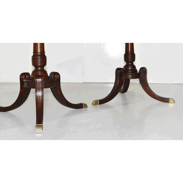 Vintage Georgian Mahogany Twin-Pedestal Dining Table With Extensions 96in For Sale - Image 11 of 12